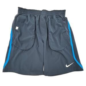 Nike Fit Dry Rafa Nadal‎ Tennis Shorts Mens Sz L Blue Zippered Back Pocket